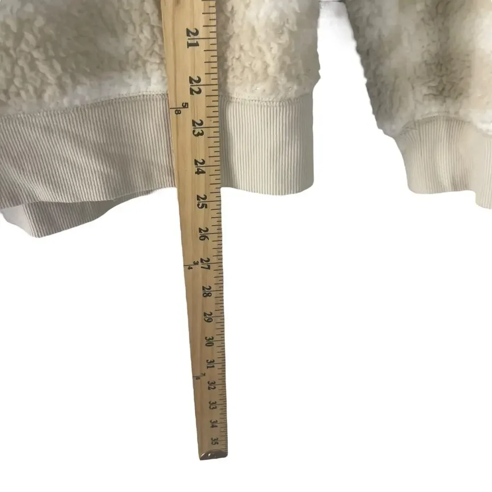 Sonoma Women's Size Large Sherpa Tan Cream‎ Sherpa Hooded Sweater